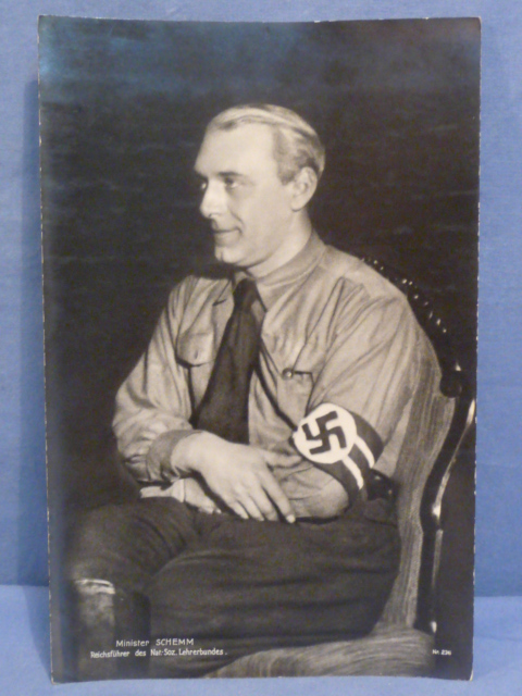 Original Nazi Era German Personality Print, Minister SCHEMM