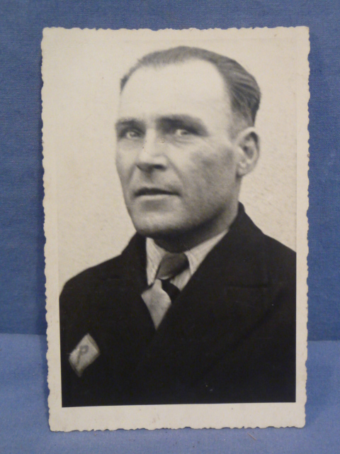 Original WWII German Conscripted Polish Worker Photograph