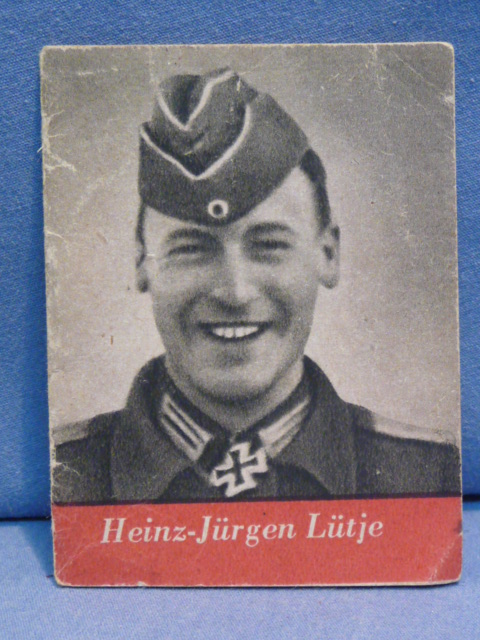 Original WWII German WHW Donation Booklet, Ritterkreuzträger Heinz-Jürgen Lütje
