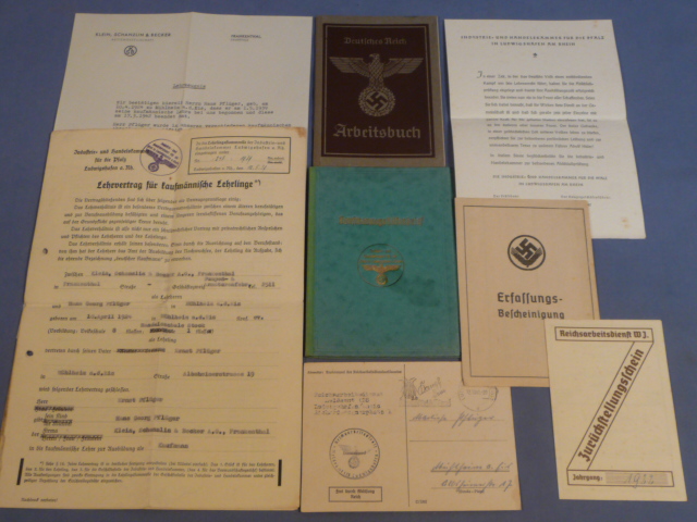 Original WWII German Documents Grouping to Female Sales Assistant