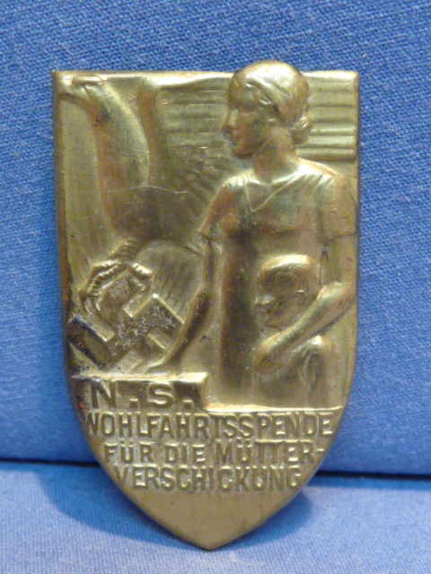 Original Nazi Era German Welfare Donation for Mothers Metal Tinnie, WOHLFAHRTSSPENDE