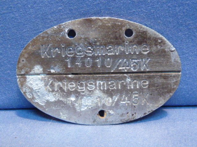 Original WWII German Kriegsmarine (Navy) ID Tag (Erkennungsmarke), 14010/45K