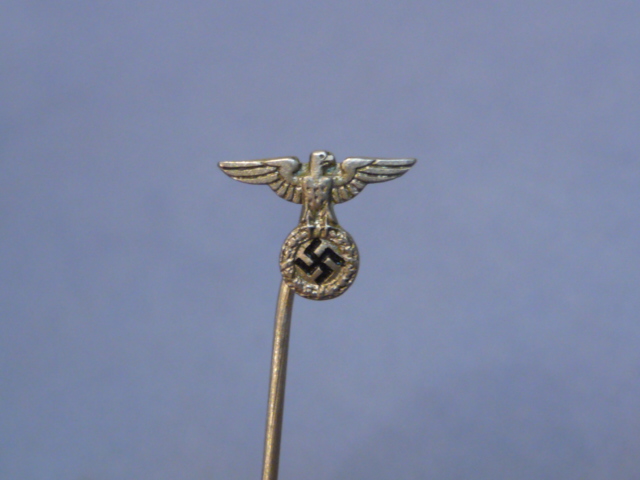 Original Nazi Era German Metal NSDAP Eagle Stick Pin, 8mm