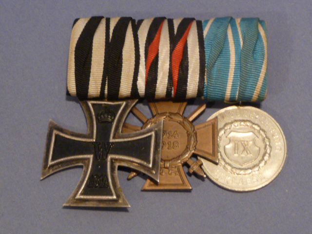 Original WWII German 3 Position Parade Medal Bar, 1914 Iron Cross