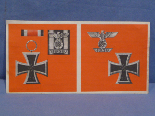 Original WWII German Medals Advertisement Hand-Out, 1939 Iron Cross