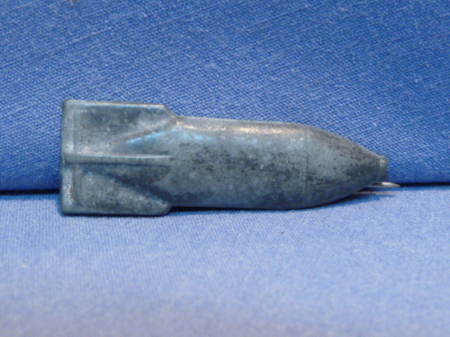 Original Nazi Era German Metal Weapons Stick Pin, BOMB