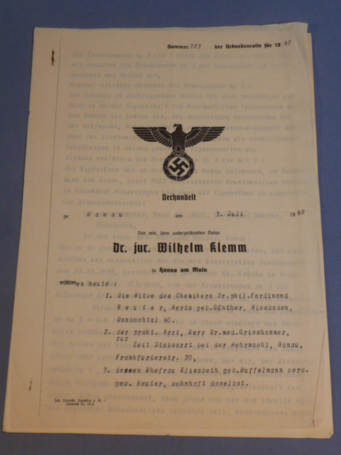 Original WWII German Civilian Negotiations Documents