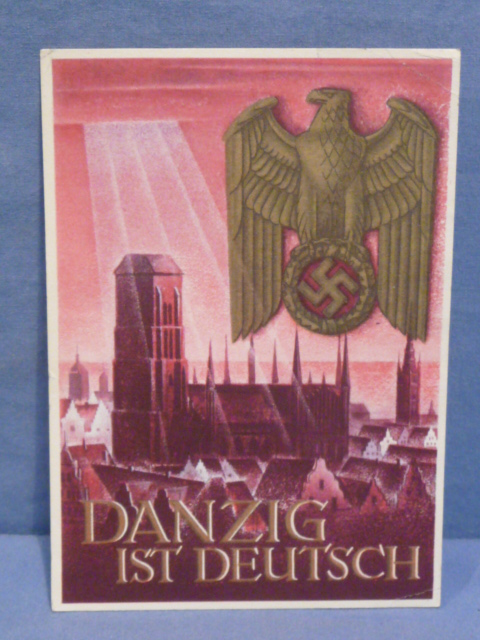 Original Nazi Era German WHW Postcard, DANZIG IS GERMAN