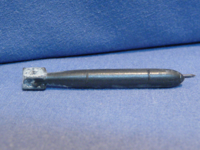Original Nazi Era German Metal Weapons Stick Pin, TORPEDO