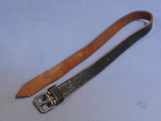Original WWII German Soldier's Leather Utility Strap, Black