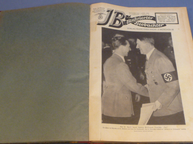 Original Nazi Era German Bound Illustrierter Beobachter NSDAP Magazine, Incomplete 1938