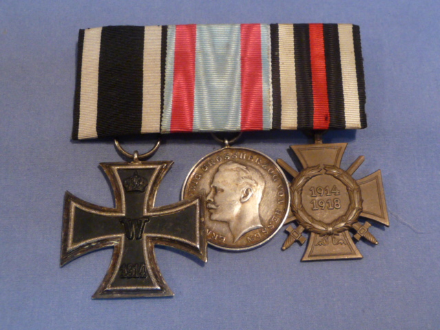 Original WWII German 3 Position Medal Bar, 1914 Iron Cross