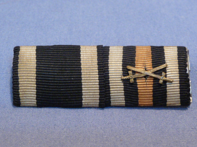 Original Nazi Era German 2 Position Ribbon Bar, 1914 Iron Cross & Hindenburg Cross