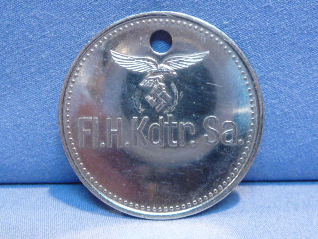 Original WWII German Luftwaffe Fl. H. Kdtr. Sa. Metal Badge