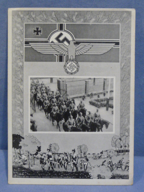 Original WWII German Military Themed Postcard, Heer Cavalry