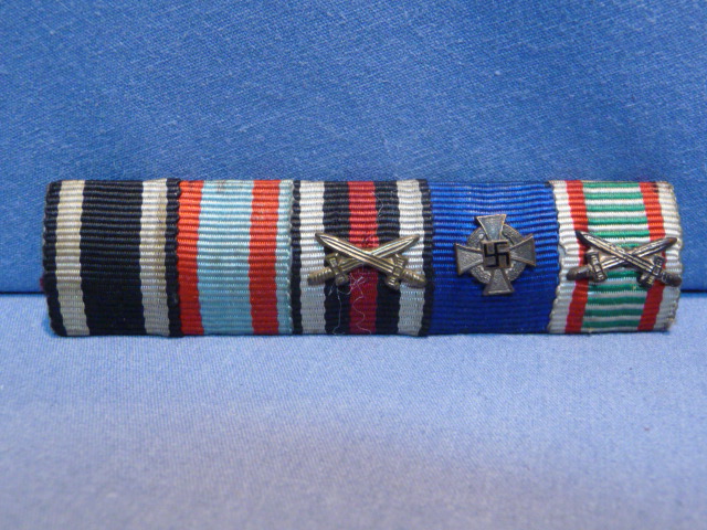 Original WWII German 5-Position Ribbon Bar, 1914 Iron Cross 2nd Class