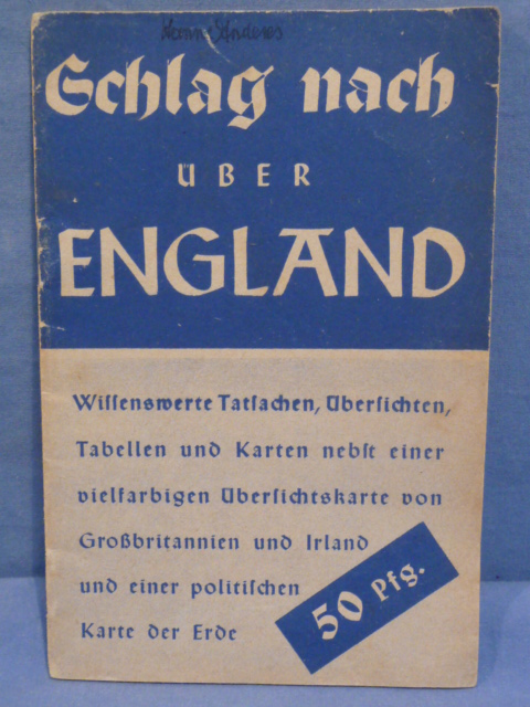 Original WWII German Schlag nach �BER ENGLAND Book