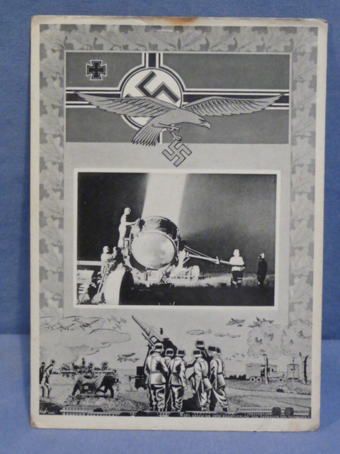 Original WWII German Military Themed Postcard, LW Search Light