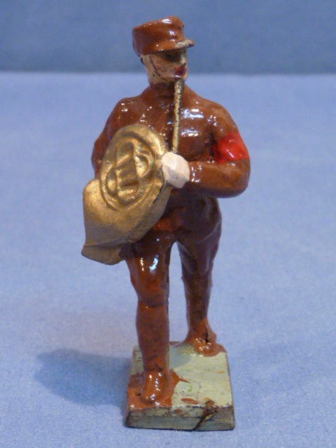 Original Nazi Era German Toy SA Soldier Marching with a French Horn, GLORIA