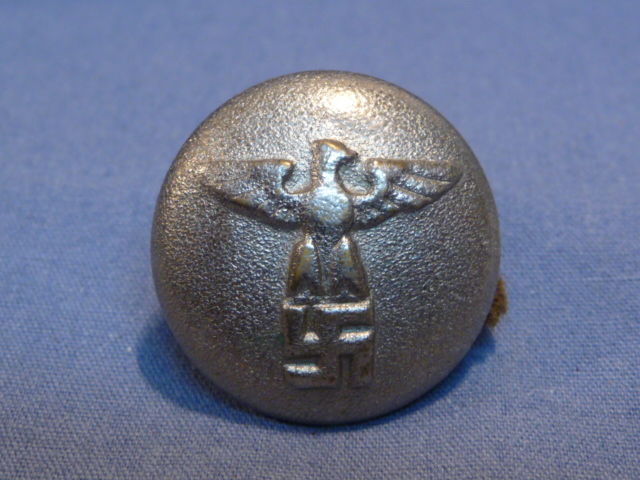 Original Nazi Era German NSDAP SILVER Tunic Button on Cloth, 21mm