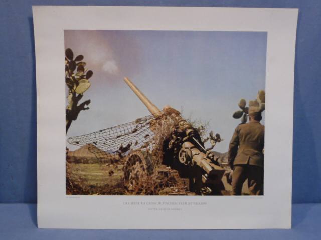 Original WWII German Military Themed Color Print, UNDER HOT SKYS