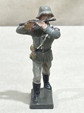 Original Nazi Era German Toy Soldier Marching with Flute, LINEOL