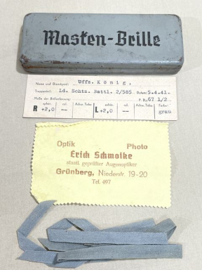 Original WWII German Soldier's Gas Mask Glasses Case, ISSUED!