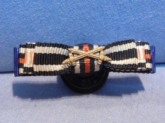 Original WWII German 4-Position Button-Hole Ribbon, 1914 Iron Cross 2nd Class