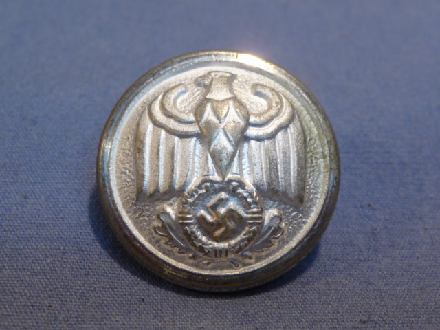 Original Nazi Era German NSDAP Diplomatic Official's SILVER Tunic Button, 22mm