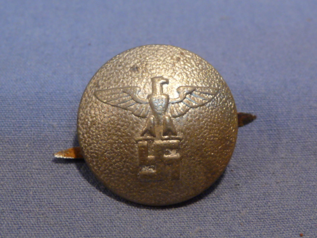 Original Nazi Era German NSDAP Faded GOLD Tunic Button with Prongs, 21mm
