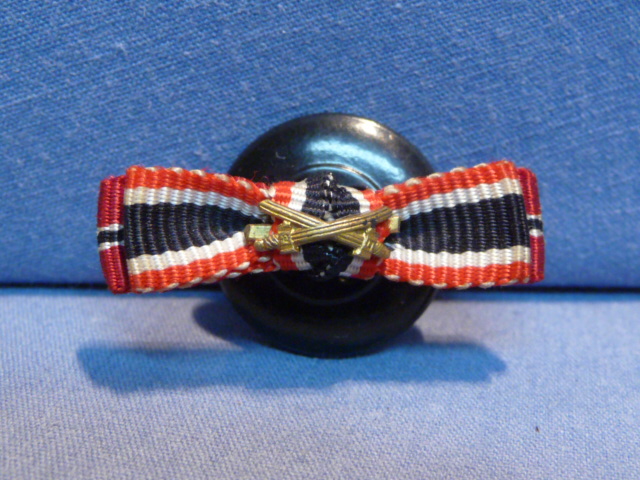 Original WWII German 2-Position Button Hole Ribbon, War Merit Cross 2nd Class
