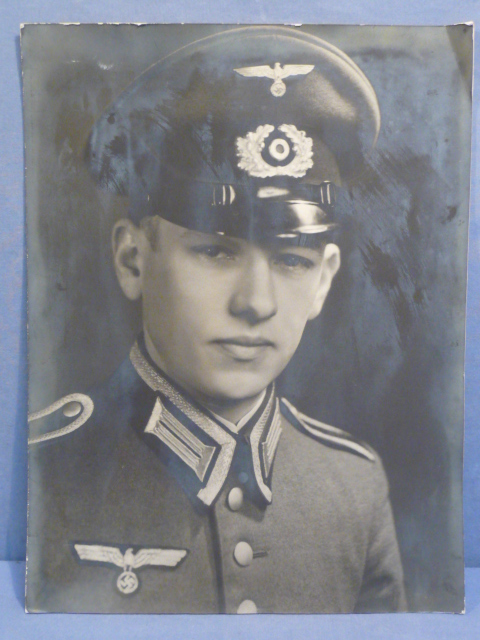 Original WWII German NCO Soldier's Large Photograph, Waffenrock