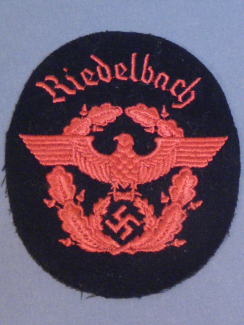 Original Nazi Era German Fire Protection Police Sleeve Insignia, Riedelbach