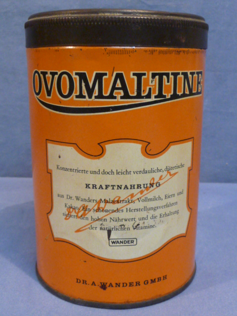 POSTWAR German Chocolate Drink Mix Tin, OVOMALTINE