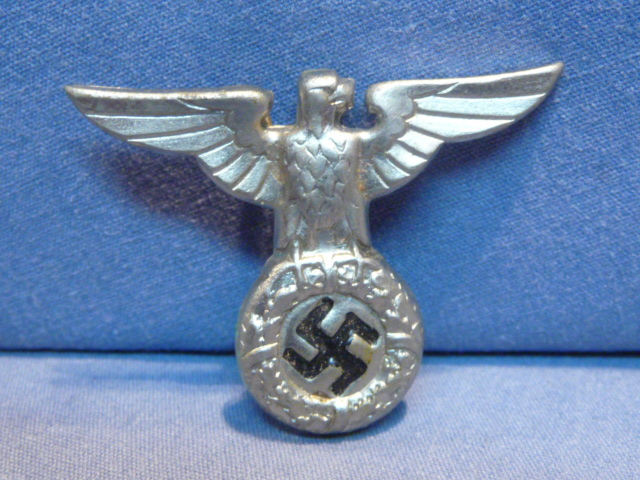 Original Nazi Era German 1929 Pattern NSDAP Political Cap Eagle, Silver Colored