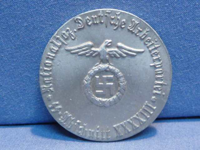 REPRODUCTION German NSDAP Commemorative Coin, SS-Abschitt (Section) XXXXIII