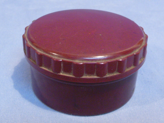 Original WWII German Non-Military Butter Dish, Red Bakelite