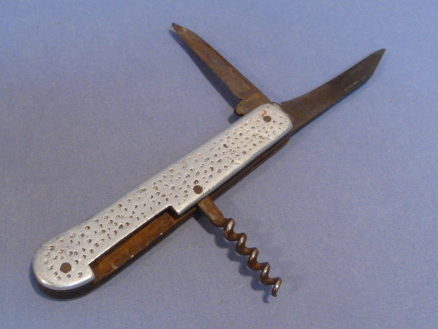 Original WWII German Soldier's Folding Pocket Knife, Multiple Tools