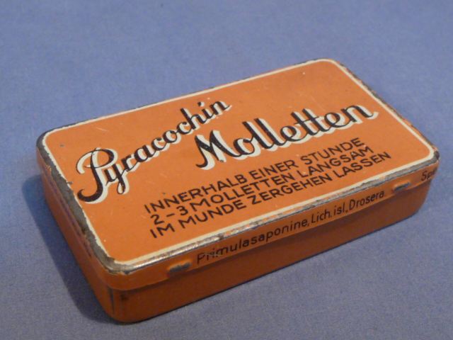 Original WWII German Pyracochin Molletten Tablets Tin