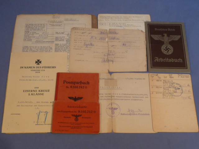 Original WWII German Set of Documents to Advanced Artillery Observer Radio Operator