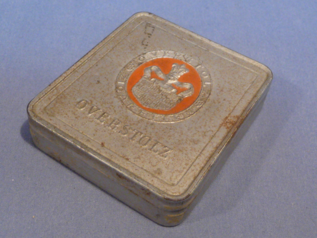 Original WWII Era German Tin for OVERSTOLZ Cigarettes, EMPTY