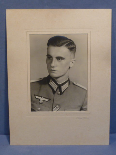 Original WWII German Heer (Army) Decorated Officer's Matted Photograph
