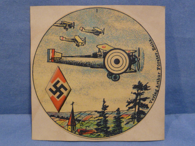 Original Nazi Era German Hitler Youth (HJ) Paper Rifle Target, Airplane