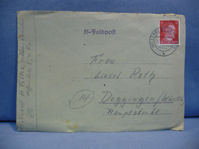 Original WWII German Envelope, SS-Feldpost