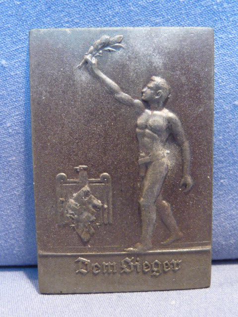 Original Nazi Era German DRL "The Winner" Small Award, Dem Sieger