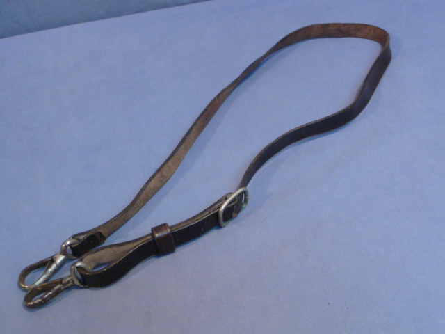 Original WWII German Carrying Strap, Black Leather