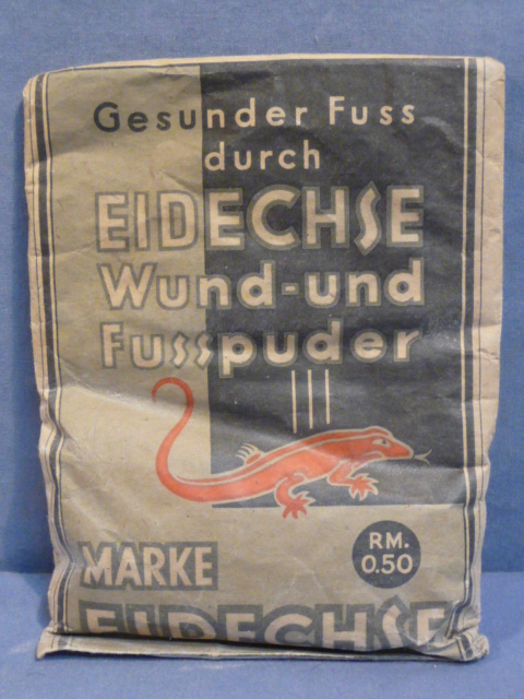 Original WWII Era German EIDECHSE Wound and Foot Powder Packet, Wund und Fusspuder
