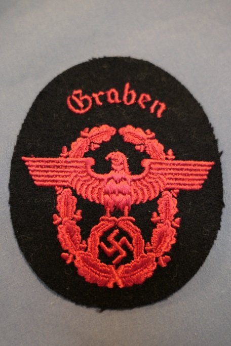 Original Nazi Era German Fire Protection Police Sleeve Insignia, Graben