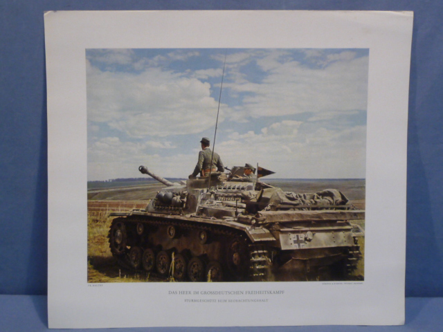Original WWII German Military Themed Color Print, STURMGESCHTZ