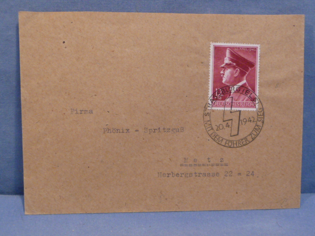 Original WWII German Used Envelope with Special Cancellations, WITH THE F�HRER TO VICTORY